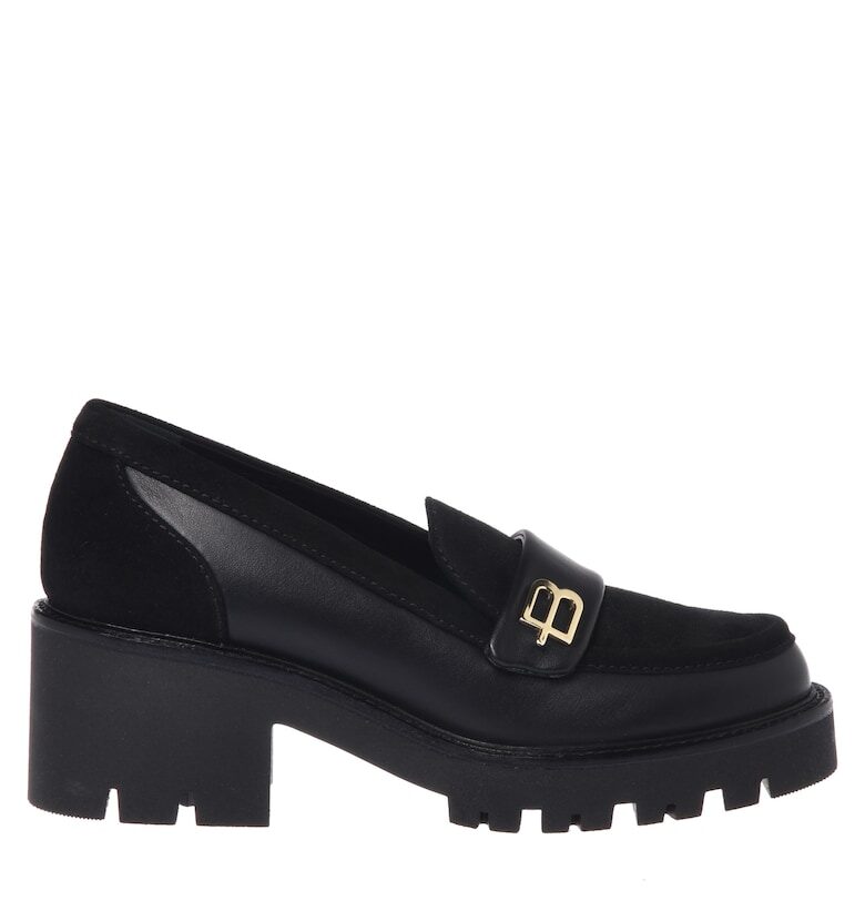 Мокасини от кожа и велур Baldinini