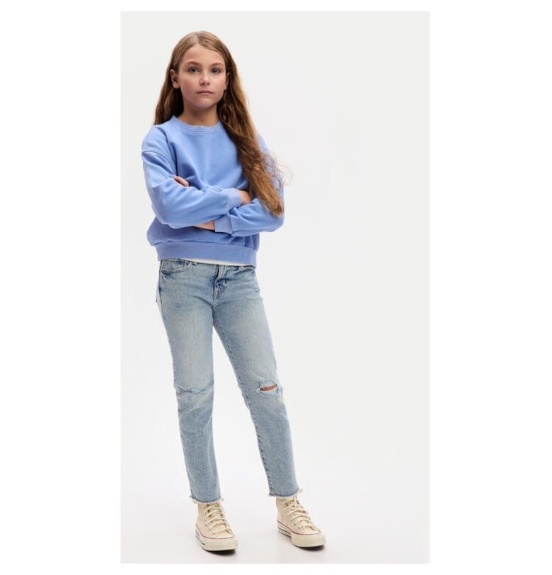 Момичешки панталон -  305288899 - Памук - Син - Син GAP