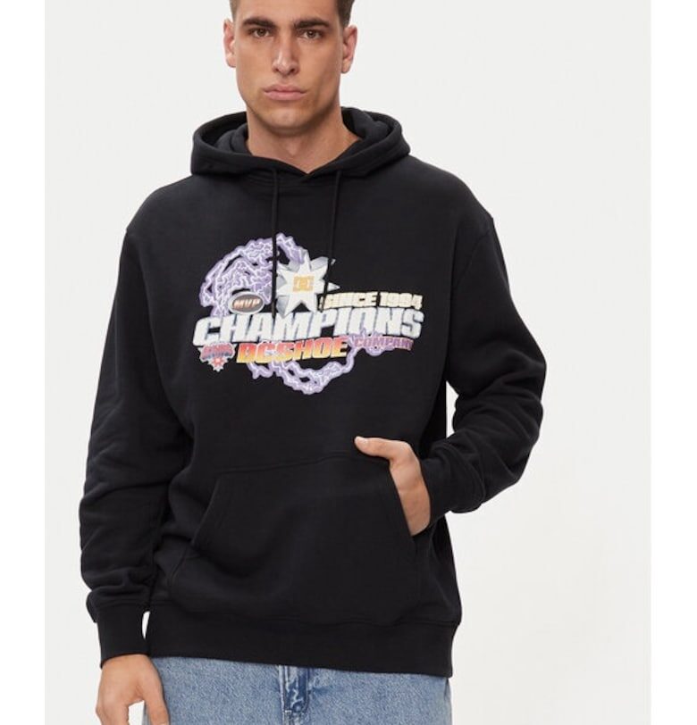 Мъжка блуза -  65752 - памук/полиестер - черна DC