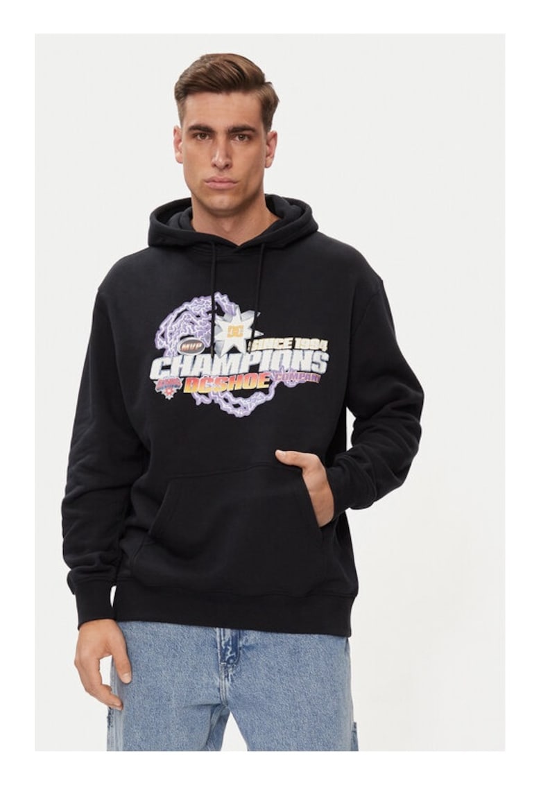 Мъжка блуза - 65752 - памук/полиестер - черна DC