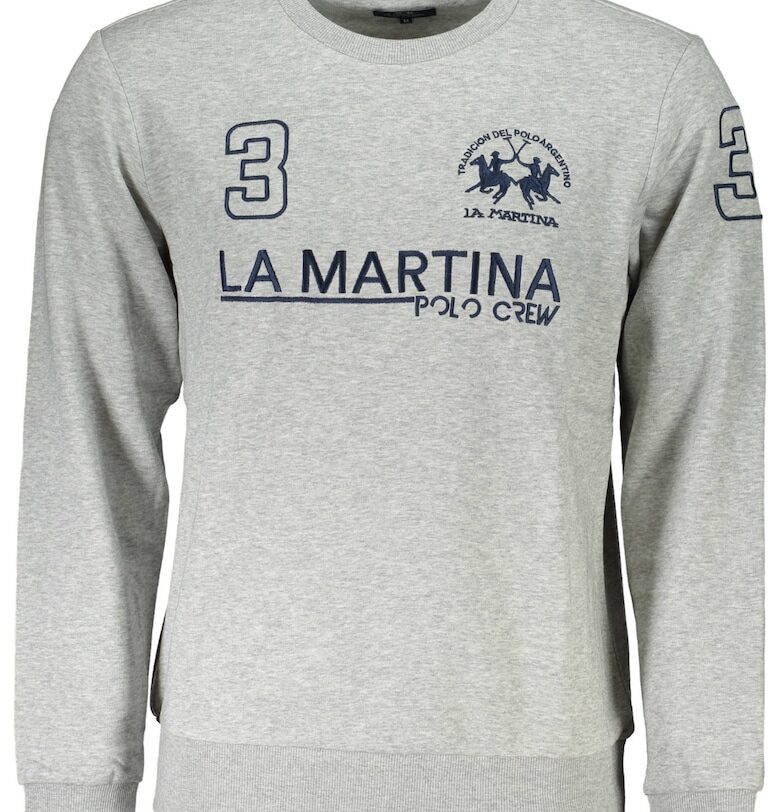 Мъжка блуза -  88% памук - 12% полиестер - сива - XMF310-FP112 - Сив LA MARTINA