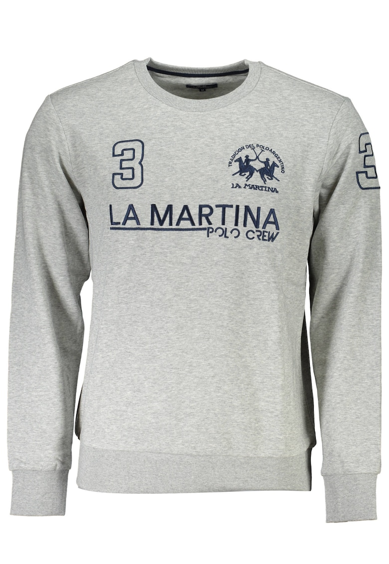 Мъжка блуза - 88% памук - 12% полиестер - сива - XMF310-FP112 - Сив LA MARTINA