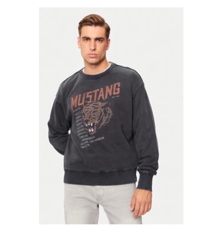 Мъжка блуза - Мустанг - 304464607 - Памук - Черен - Черен Mustang