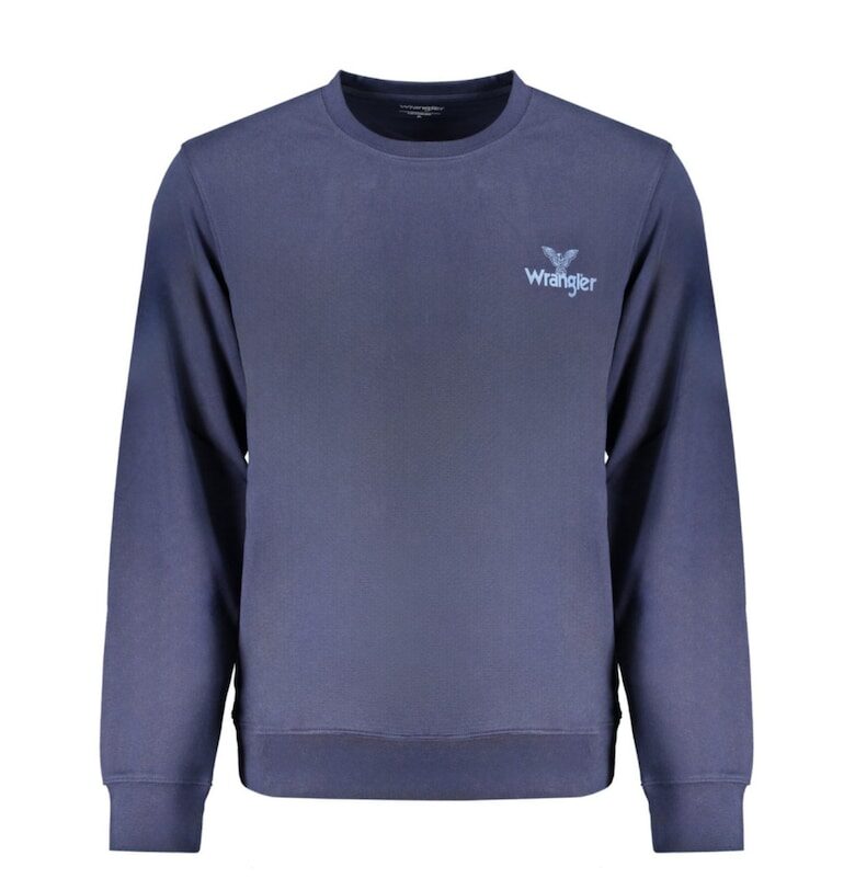 Мъжка блуза с лого без цип - стандартна кройка - в основата на врата - черна - Тъмносин Wrangler