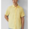 Мъжка лека риза с къс ръкав - 100% лен - Regular fit - Жълт sOliver