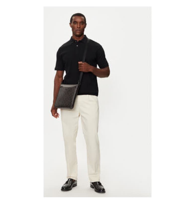 Мъжка поло риза  16094575 - Органичен памук - Черен - Черен Selected Homme