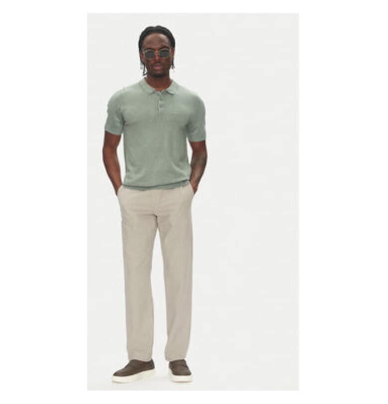 Мъжка поло риза  30-800159 - вискоза/найлон - зелена LINDBERGH