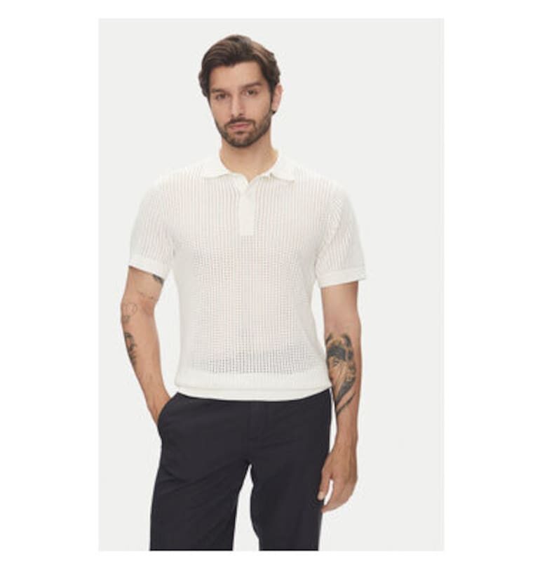 Мъжка поло риза  30-804126 - Памук - Екрю - Екрю LINDBERGH