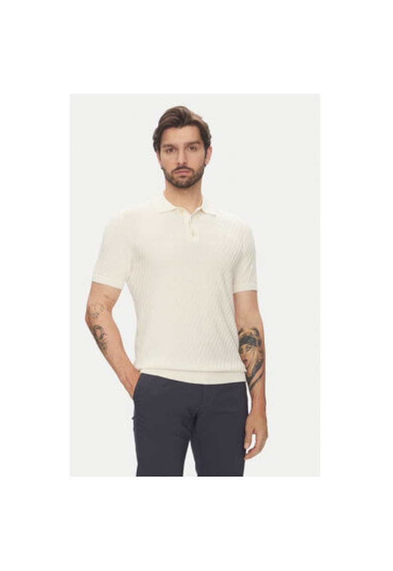 Мъжка поло риза C5 51314.5094 - Памук/Вискоза - Сив - Сив Pierre Cardin