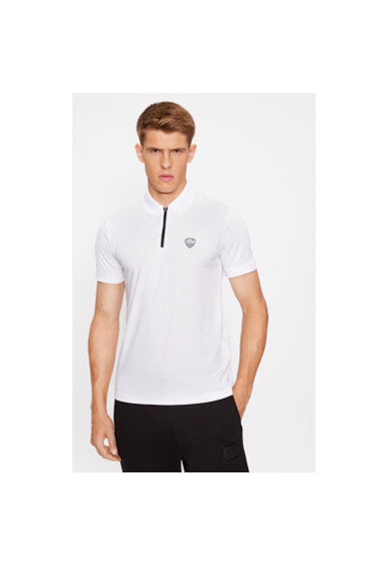 Мъжка поло риза Emporio Armani - 8NPF13 PJRGZ - Вискоза/Полиамид - Бяла - Бял EA7