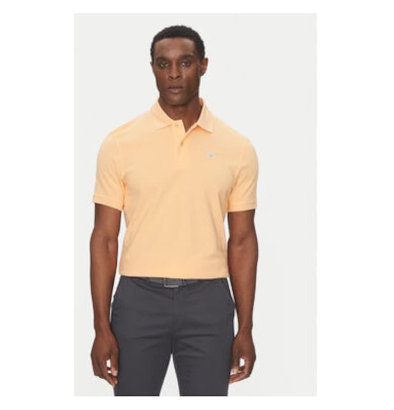 Мъжка поло риза  MML0358CO12 - памук - оранжев - Оранжев Barbour