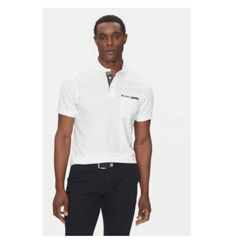 Мъжка поло риза  MML1071WH11 - Памук - Бял - Бял Barbour