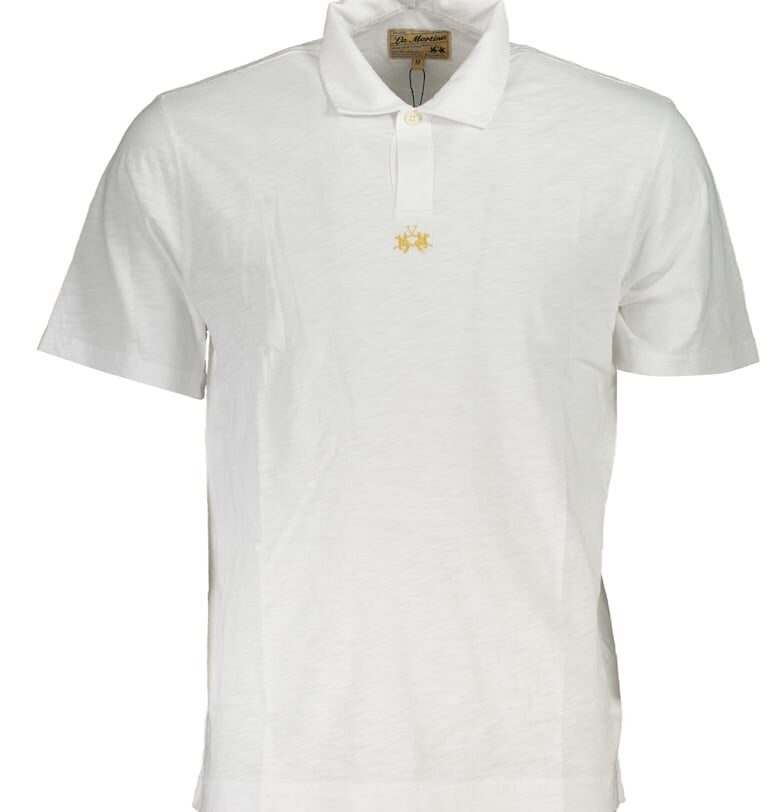 Мъжка поло тениска -  100% памук - бяла - 23083 - Бял LA MARTINA