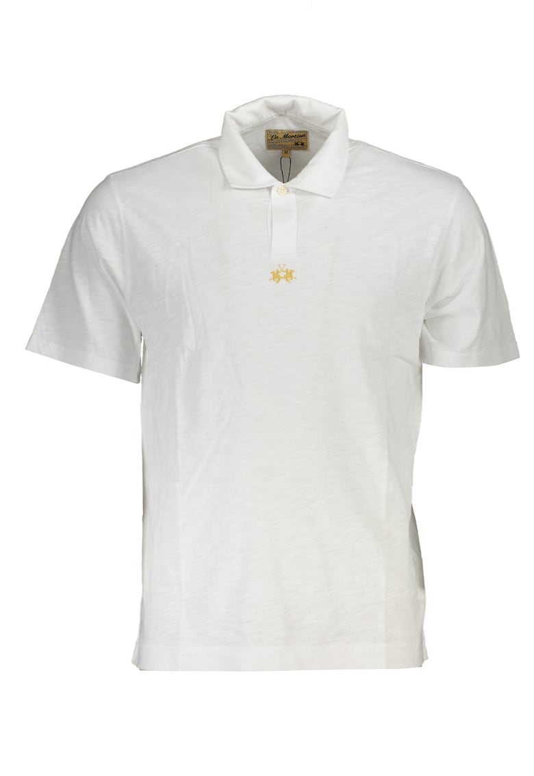 Мъжка поло тениска - 100% памук - бяла - 23083 - Бял LA MARTINA
