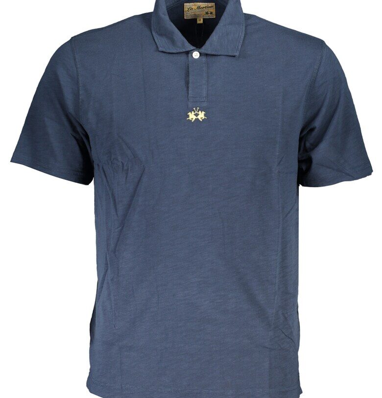 Мъжка поло тениска -  100% памук - син - 23082 - Син LA MARTINA