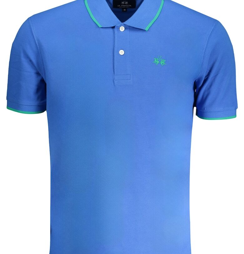 Мъжка поло тениска -  100% памук - синя - BPMP04PK031 - Син LA MARTINA