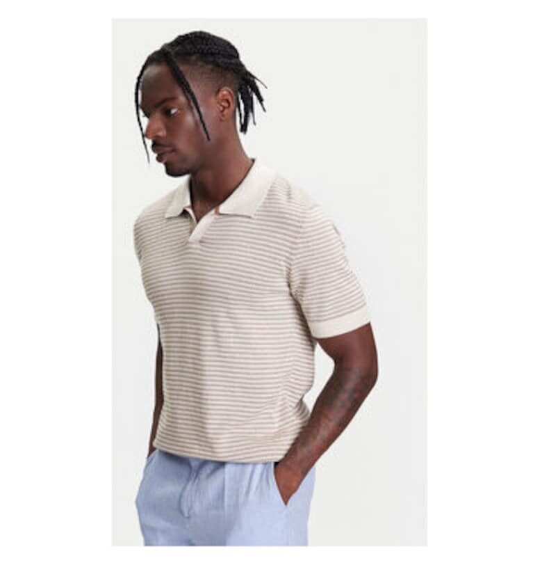 Мъжка поло тениска  1094K301J - Памук - Бежов - Бежов United Colors of Benetton