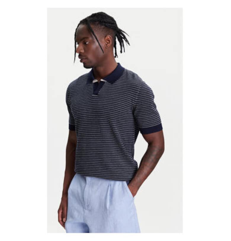 Мъжка поло тениска  1094K301J - Памук - Тъмносин - Тъмносин United Colors of Benetton