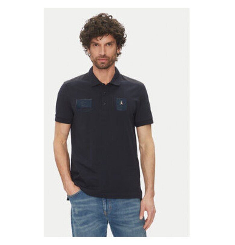 Мъжка поло тениска  251PO1854J593 - памук - тъмносиньо - Тъмносин Aeronautica Militare