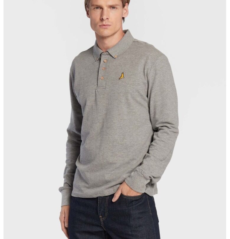 Мъжка поло тениска -  301690153 - Памук - Сив BRAVE SOUL