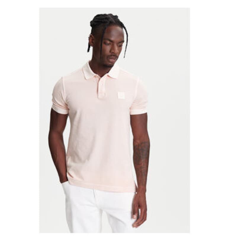 Мъжка поло тениска  3089U302D - Органичен памук - XS INTL - Розова United Colors of Benetton