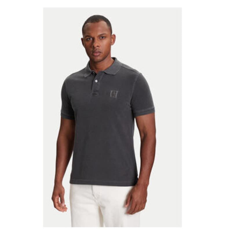 Мъжка поло тениска  3089U302D - Органичен памук - Сив - Сив United Colors of Benetton