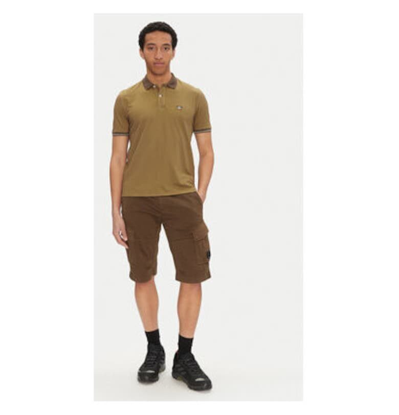 Мъжка поло тениска CP Company - 18CMPL130A006263G - памук/полиамид - зелена - Зелен C P Company