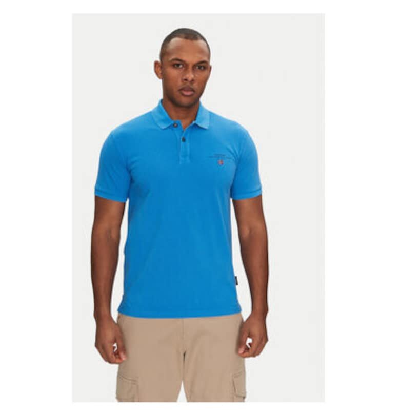 Мъжка поло тениска  NP0A4GDLB2W1 - Памук - Син - Син Napapijri