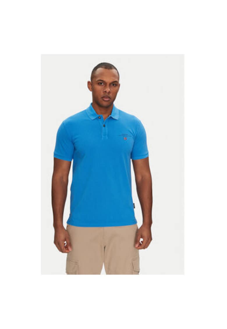 Мъжка поло тениска NP0A4GDLB2W1 - Памук - Син - Син Napapijri