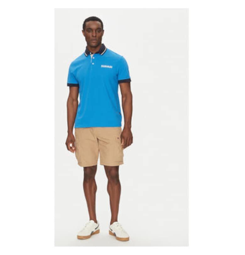 Мъжка поло тениска  NP0A4ID4B2W1 - Памук - Син - Син Napapijri