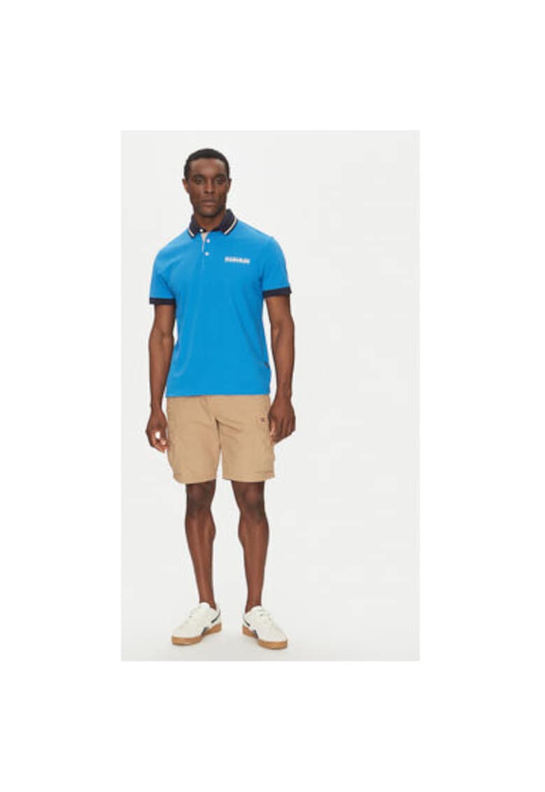 Мъжка поло тениска NP0A4ID4B2W1 - Памук - Син - Син Napapijri