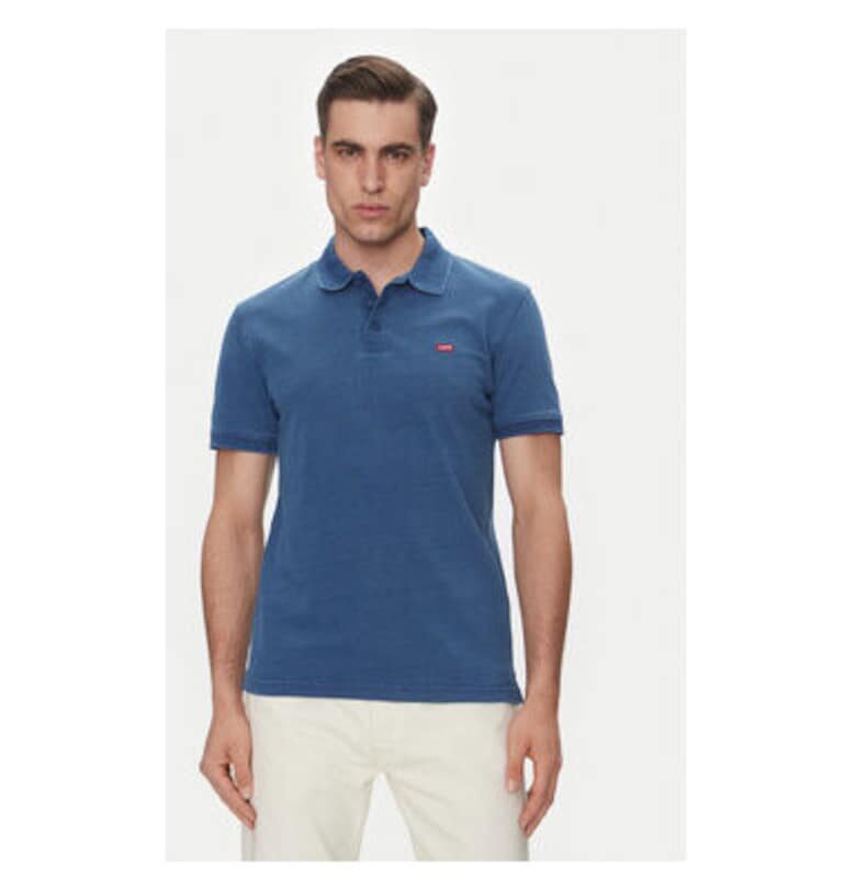 Мъжка поло тениска  размер S - 35883-0271 - памук - син - Син Levis