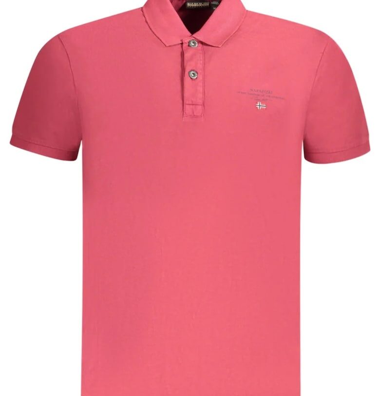 Мъжка поло тениска - с бродирано мини лого - Regular fit -  Светло червено Napapijri