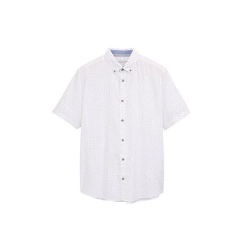 Мъжка риза  1045099 - Лен/Памук - Бяла - Бял Tom Tailor