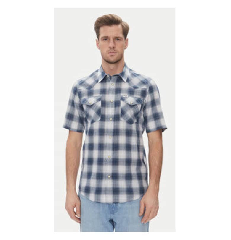 Мъжка риза  112362381 - Памучна - Размер S INTL - Синя Wrangler