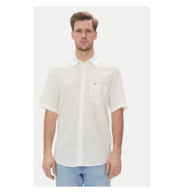 Мъжка риза  112362728 - Лен/Памук - Бяла - Бял Wrangler