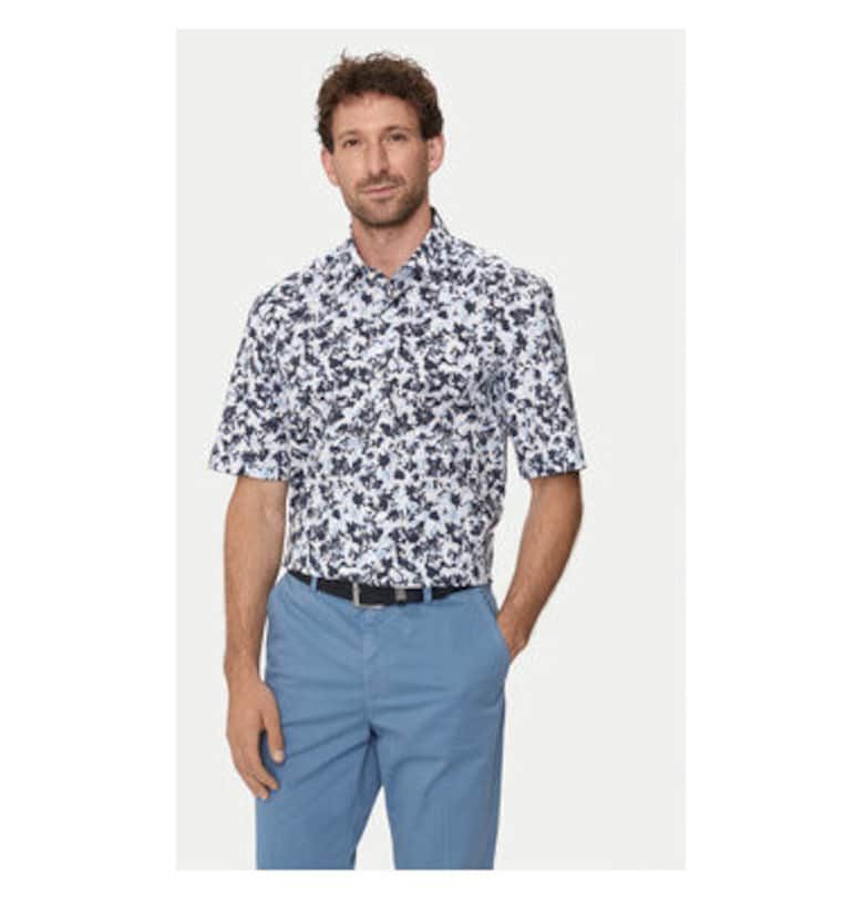 Мъжка риза -  303674892 - Памук - Син - Син BOSS