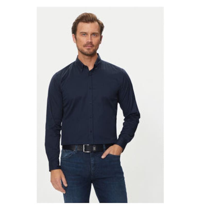 Мъжка риза -  304018138 - Памук/Полиамид - Синя - Син BOSS