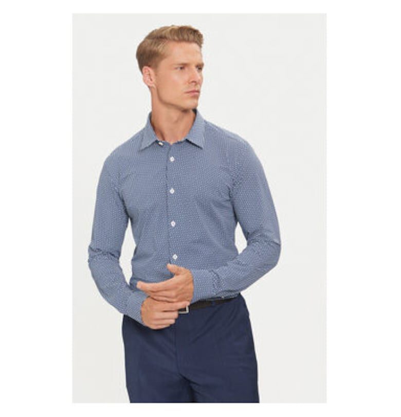 Мъжка риза -  304237812 - Полиамид - Син - Син BOSS