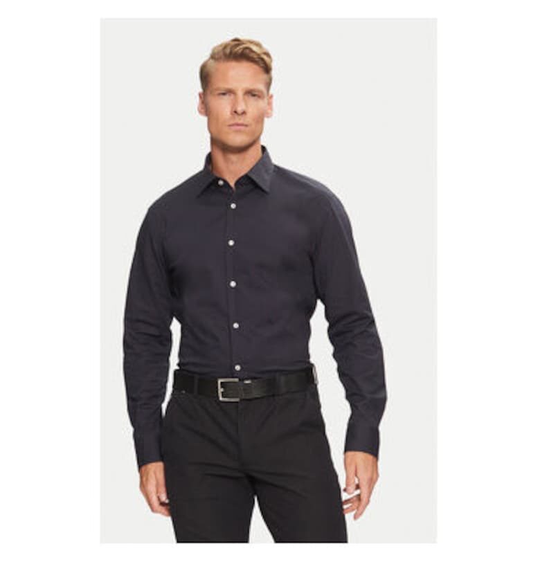 Мъжка риза -  304239816 - Памук - Син - Син BOSS