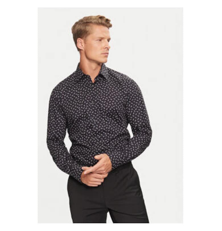 Мъжка риза -  304239977 - Памук - Черен - Черен BOSS