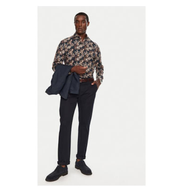 Мъжка риза -  304464966 - Памук - Син - Син Baldessarini