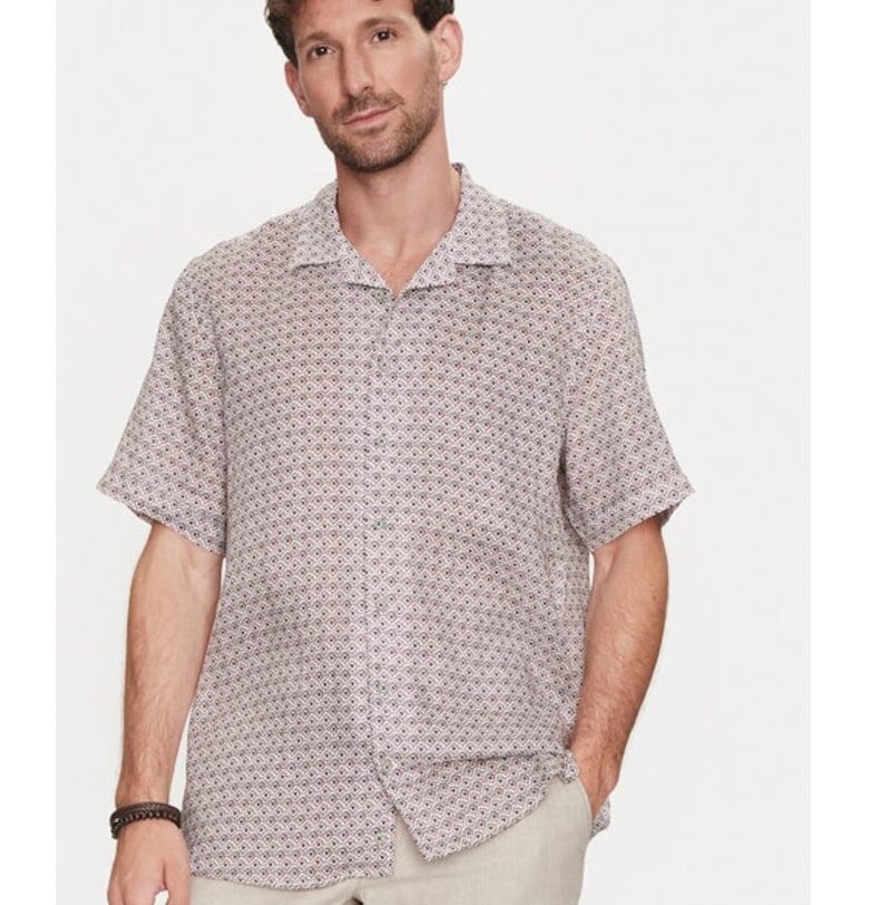 Мъжка риза -  768027 - бежово - лен Bugatti