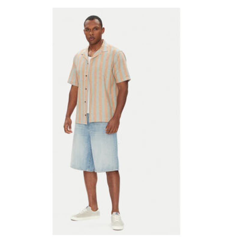 Мъжка риза  EQYWT04610 - памук - бежов/сив - Сив/Бежов QUIKSILVER