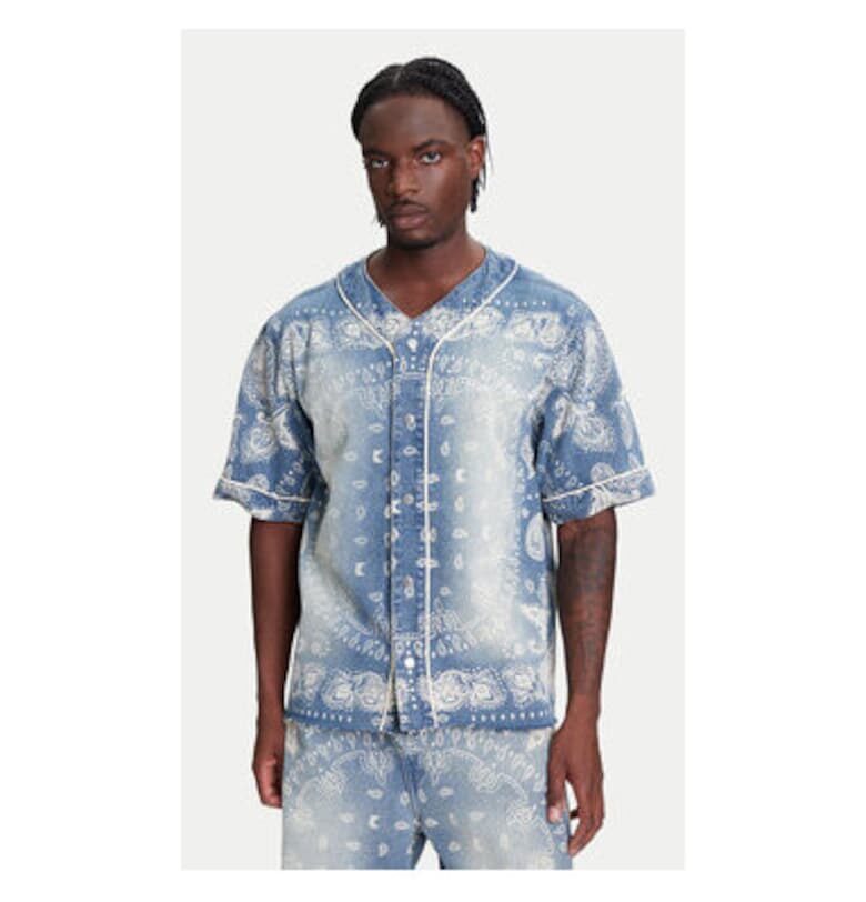 Мъжка риза  PD00005371 - памук - син - Син Karl Kani