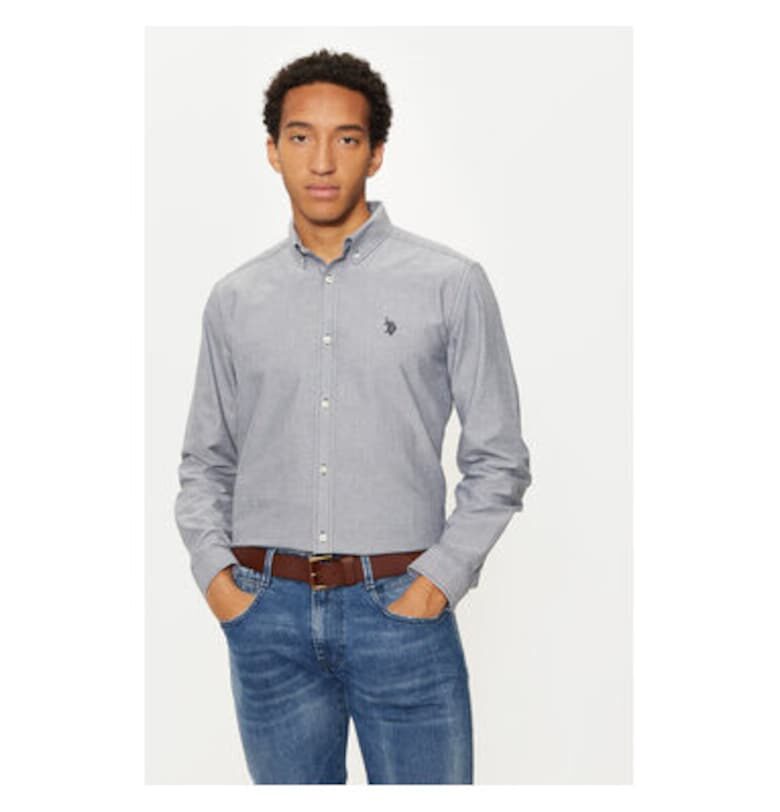 Мъжка риза US Polo Assn. - 304797804 - Памук - Син - Син US Polo Assn