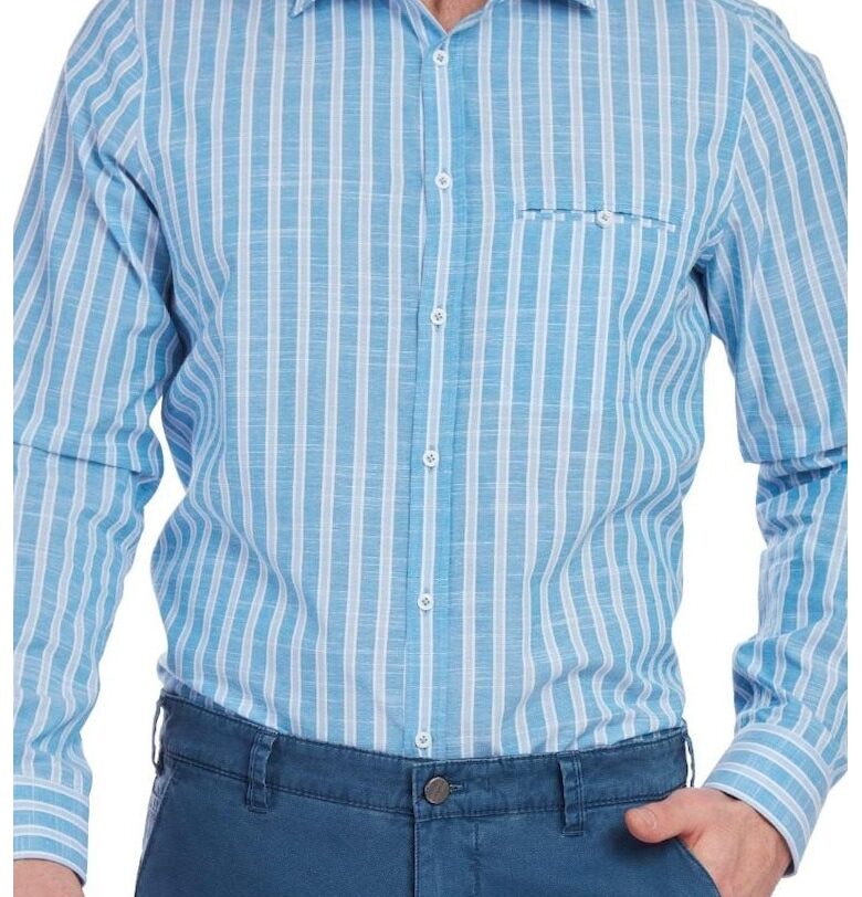 Мъжка риза -  slim fit 5953 - Синя W Wegener