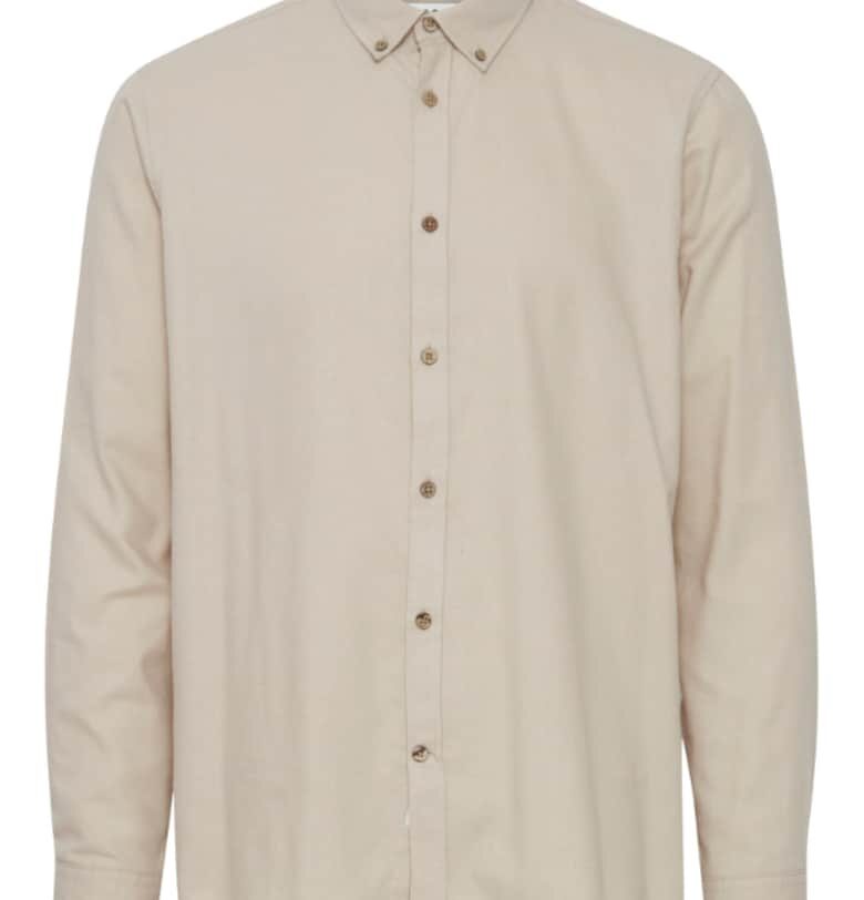 Мъжка риза - Едноцветна - 301518525 - Памук - Бежов Solid