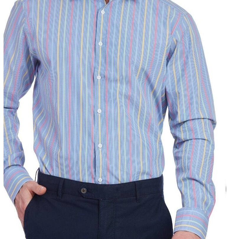 Мъжка риза -  модерна кройка 5950 - Синя W Wegener