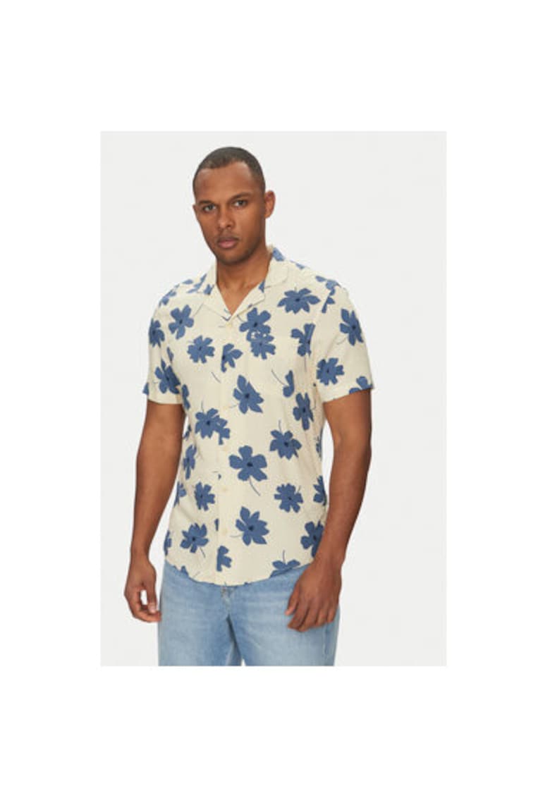 Мъжка риза от смесена материя - 20717690 - вискоза - бежов цвят - Бежов BLEND